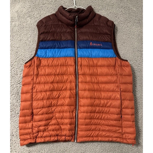 Cotopaxi Fuego Down Vest Mens XL Orange Packable Insulated Puffer Logo Outdoors - Picture 1 of 6